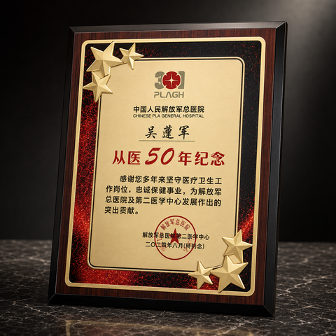 Fifty-Year Star Commemorative Plaque - custom plaques and frames with your logo